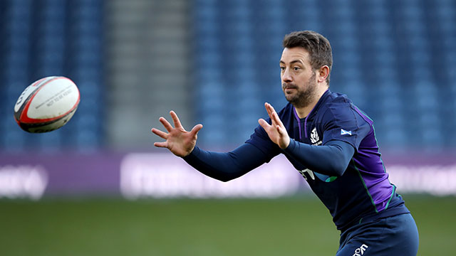 Greig Laidlaw during a Scotland training session in 2019 Six Nations