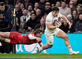 Henry Arundell scores a try for England v Wales during 2026 Six Nations