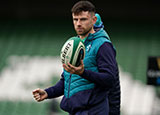 Hugo Keenan at Ireland Team Run during 2024 Six Nations