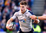 Huw Jones in action for Scotland v Italy in 2019 Six Nations