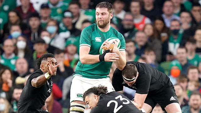 Iain Henderson in action for Ireland v New Zealand in 2021 Autumn Internationals