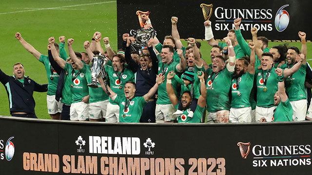 Ireland celebrate winning the 2023 Six Nations