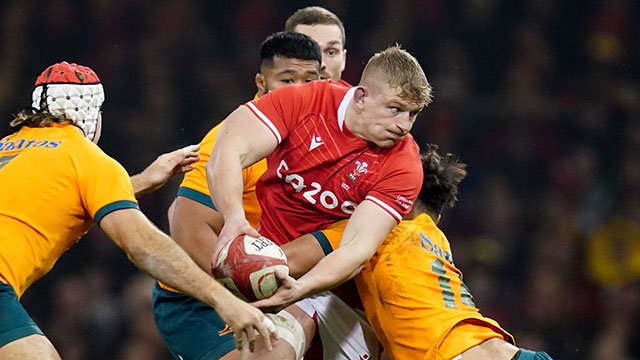 Jac Morgan in action for Wales v Australia