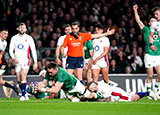 Jack Conan scores a try for Ireland against England in 2022 Six Nations