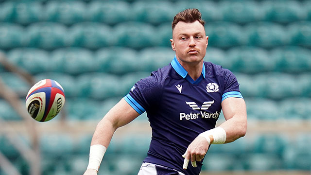 Jack Dempsey at Scotland training session during 2023 Six Nations