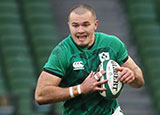 Jacob Stockdale in action for Ireland v Scotland during 2020 Autumn Nations Cup