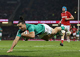 James Lowe scores Irelands third try against Wales in 2023 Six Nations