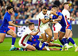 Joe Marchant in action for England against France during 2022 Six Nations