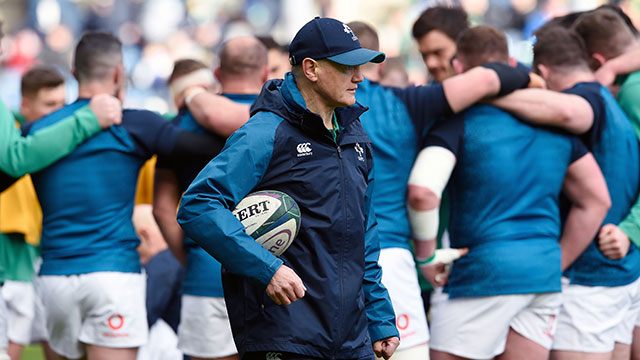 Joe Schmidt with his team before Ireland v Scotland 2019 Six Nations match