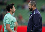 Joey Carbery and Andy Farrell at Ireland v Fiji match during 2022 Autumn Internationals