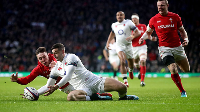Jonny May scores Englands first try against Wales