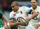 Jonathan Joseph in action for England during 2018 Six Nations