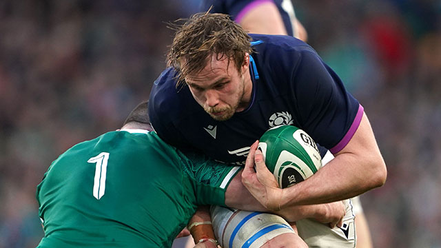 Jonny Gray in action for Scotland against Ireland during 2022 Six Nations