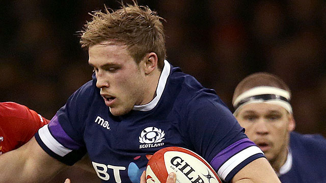 Jonny Gray in action for Scotland v Wales during 2018 Six Nations