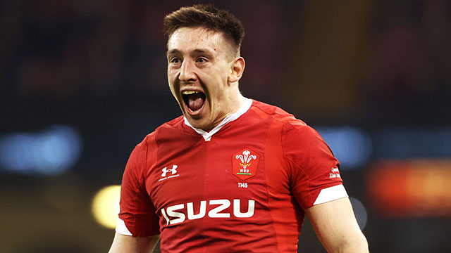 Josh Adams in action for Wales