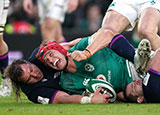 Josh van der Flier scores a try for Ireland v Scotland in 2022 Six Nations