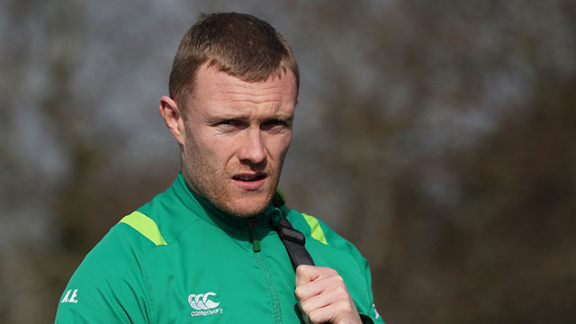 Keith Earls in training with Ireland during 2018 Six Nations