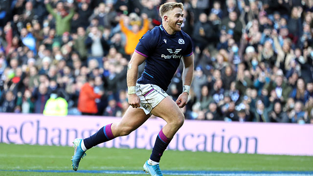 Kyle Steyn in action for Scotland during 2021 Autumn Internationals