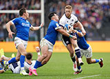 Kyle Steyn is tackled during Italy v Scotland match in 2024 Six Nations