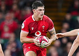 Louis Rees-Zammit in action for Wales v Argentina match during 2025 Autumn Internationals