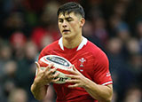Louis Rees-Zammit in action for Wales v Scotland during 2022 Six Nations