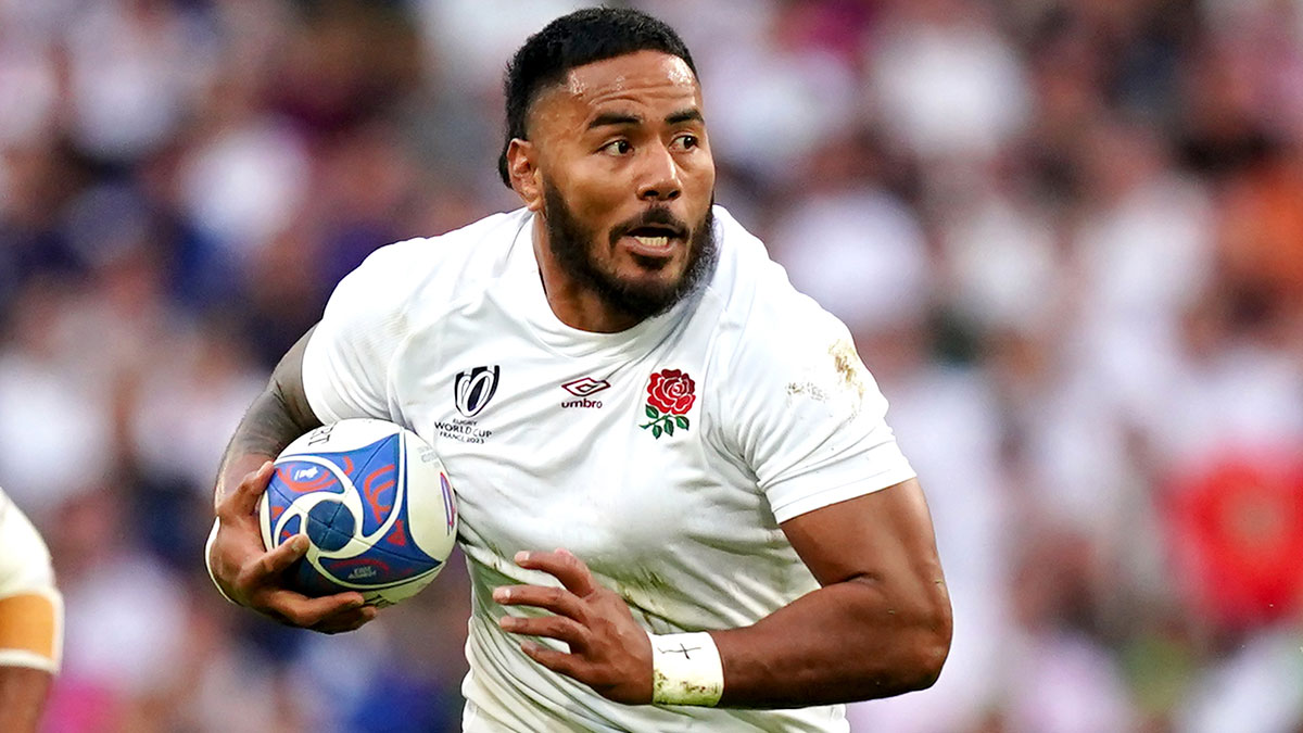 Manu Tuilagi in action for England v Samoa at 2023 Rugby World Cup