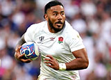 Manu Tuilagi in action for England v Samoa at 2023 Rugby World Cup
