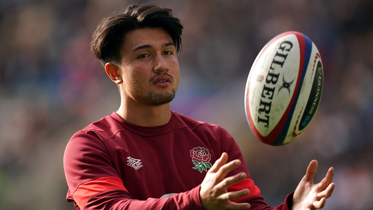 Marcus Smith during an England training session for 2024 Six Nations