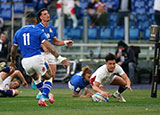 Marcus Smith scores a try for England against Italy during 2022 Six Nations
