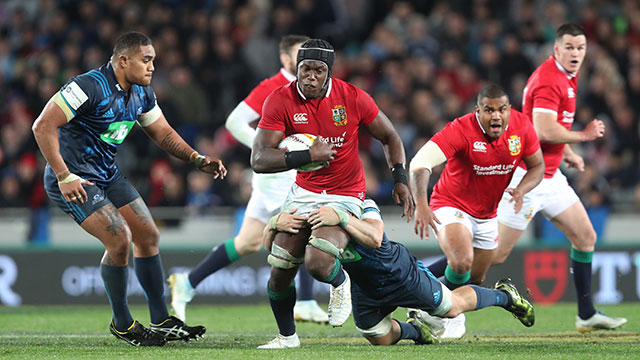 Maro Itoje in action during the Lions tour