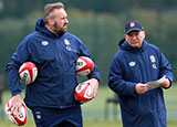 Matt Proudfoot and Eddie Jones at training session during 2020 Autumn Nations Cup