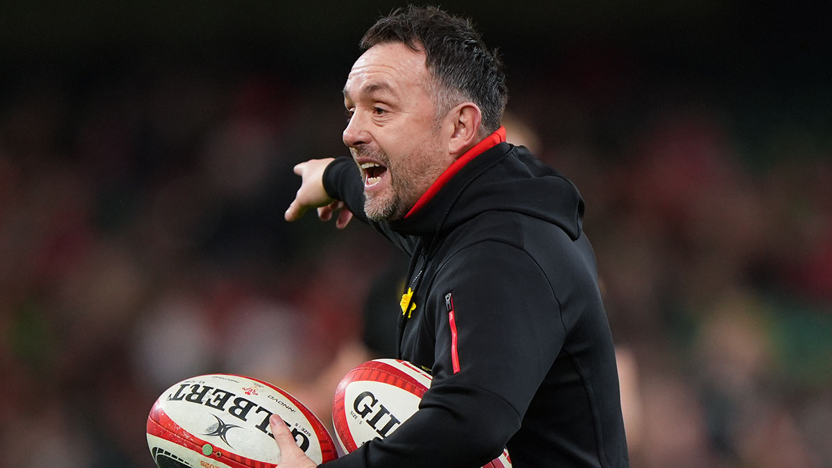 Matt Sherratt before Wales v Ireland match during 2025 Six Nations
