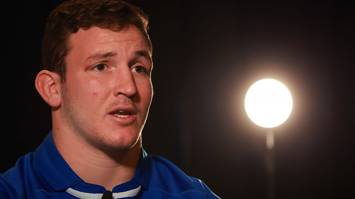 Michele Lamaro interviewed during 2024 Six Nations launch