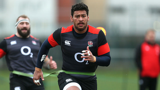 Nathan Hughes training with England