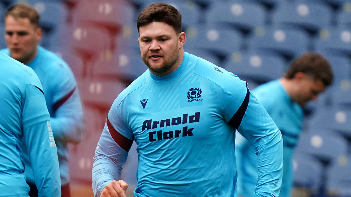 Nathan McBeth at Scotland training session during 2025 Autumn Internationals