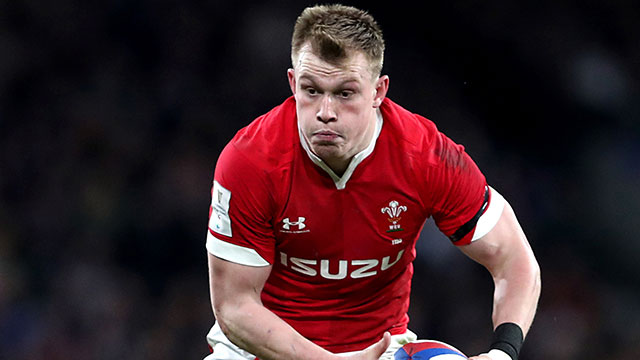 Nick Tompkins in action for Wales against England in 2021 Six Nations