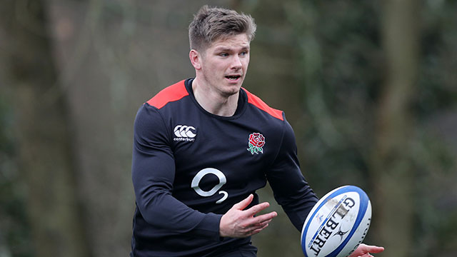 Owen Farrell in training with England