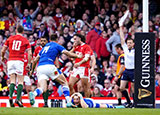 Paolo Garbisi celebrates Italy victory over Wales in 2022 Six Nations