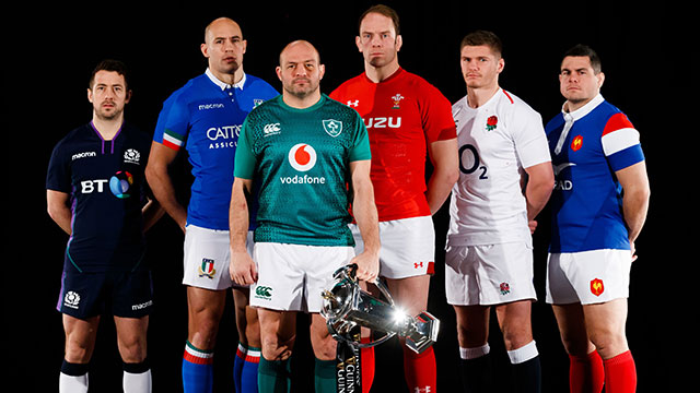 Players at Six Nations 2019 launch with Rory Best at front