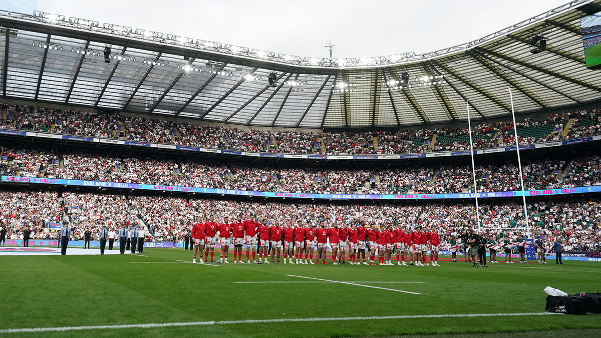 Players line up before England v Wales match in 2023 summer series