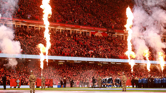 Principality Stadium before Wales v Italy match in 2020 Six Nations