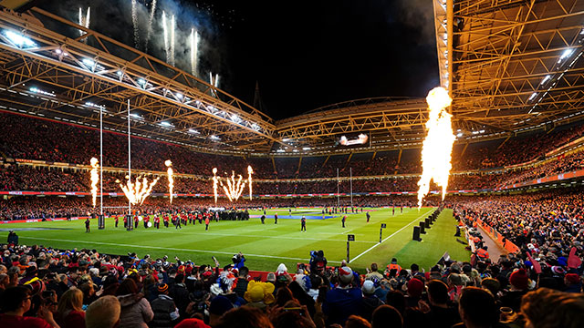 Principality Stadium fireworks for Wales v France in 2022 Six Nations