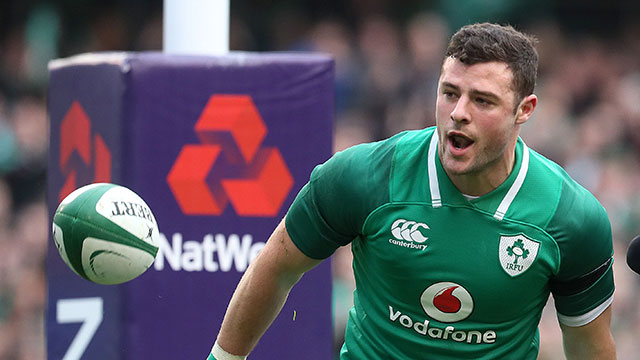 Robbie Henshaw in action for Ireland during 2018 Six Nations