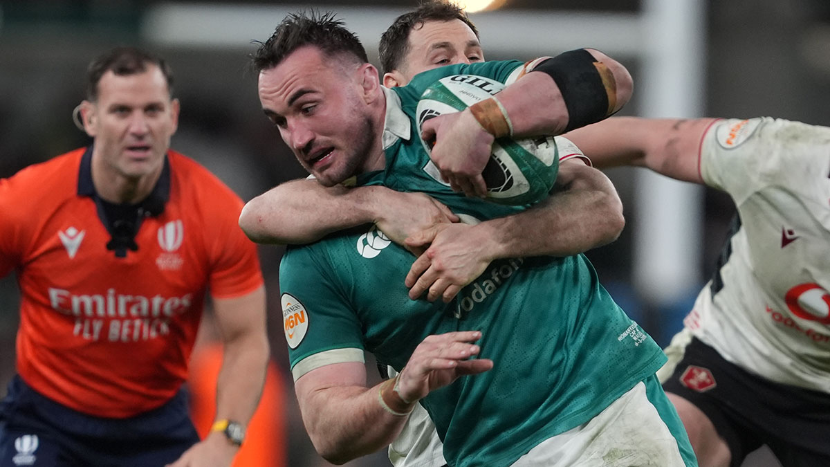 Ronan Kelleher in action for Ireland v Wales during 2026 Six Nations