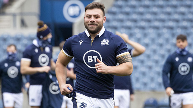 Rory Sutherland in a Scotland training session at Murrayfield