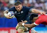 Rory Sutherland in action for Scotland v Tonga at 2023 Rugby Wold Cup