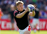 Sam Costelow before Wales v Georgia match during 2023 Rugby World Cup