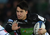 Sam Johnson in action for Glasgow Warriors v Cardiff Blues