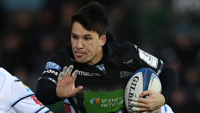 Sam Johnson in action for Glasgow Warriors v Cardiff Blues