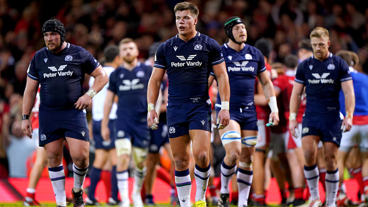 Scotland players after victory over Wales in 2024 Six Nations